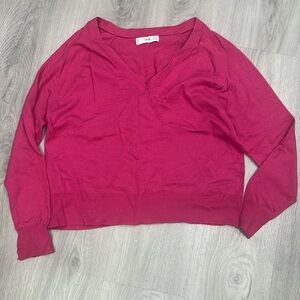 Mango Long Sleeve Pink Soft Vneck Top